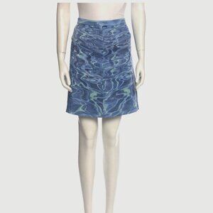 Just Cavalli ocean wave print skirt